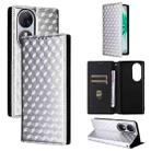 For Oukitel C38 Cubic Grid Texture Flip Leather Phone Case(Silver) - 1