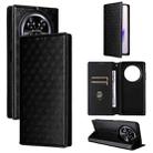 For Oukitel C37 Cubic Grid Texture Flip Leather Phone Case(Black) - 1