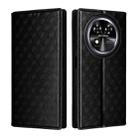 For Oukitel C37 Cubic Grid Texture Flip Leather Phone Case(Black) - 2