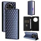 For Oukitel C37 Cubic Grid Texture Flip Leather Phone Case(Blue) - 1