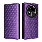 For Oukitel C37 Cubic Grid Texture Flip Leather Phone Case(Purple) - 2