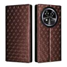 For Oukitel C37 Cubic Grid Texture Flip Leather Phone Case(Brown) - 2