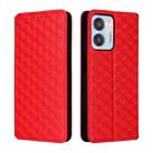 For Oukitel C35 / C36 Cubic Grid Texture Flip Leather Phone Case(Red) - 2