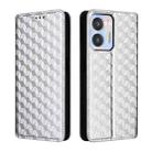 For Oukitel C35 / C36 Cubic Grid Texture Flip Leather Phone Case(Silver) - 2