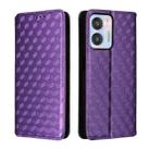 For Oukitel C35 / C36 Cubic Grid Texture Flip Leather Phone Case(Purple) - 2