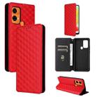 For Oukitel C33 Cubic Grid Texture Flip Leather Phone Case(Red) - 2