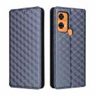 For Oukitel C33 Cubic Grid Texture Flip Leather Phone Case(Blue) - 1