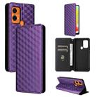 For Oukitel C33 Cubic Grid Texture Flip Leather Phone Case(Purple) - 2