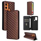 For Oukitel C33 Cubic Grid Texture Flip Leather Phone Case(Brown) - 2