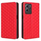 For Oukitel C32 Cubic Grid Texture Flip Leather Phone Case(Red) - 2