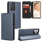 For Oukitel C32 Cubic Grid Texture Flip Leather Phone Case(Blue) - 1