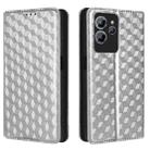 For Oukitel C32 Cubic Grid Texture Flip Leather Phone Case(Silver) - 2