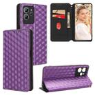 For Oukitel C32 Cubic Grid Texture Flip Leather Phone Case(Purple) - 1