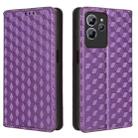 For Oukitel C32 Cubic Grid Texture Flip Leather Phone Case(Purple) - 2