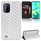 For Oukitel C25 Cubic Grid Texture Flip Leather Phone Case(Silver) - 1