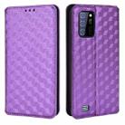 For Oukitel C25 Cubic Grid Texture Flip Leather Phone Case(Purple) - 2