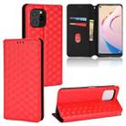 For Oukitel C21 Pro Cubic Grid Texture Flip Leather Phone Case(Red) - 1
