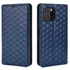 For Oukitel C21 Pro Cubic Grid Texture Flip Leather Phone Case(Blue) - 2