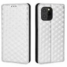 For Oukitel C21 Pro Cubic Grid Texture Flip Leather Phone Case(Silver) - 2