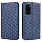 For Oukitel C21 Cubic Grid Texture Flip Leather Phone Case(Blue) - 2