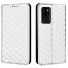 For Oukitel C21 Cubic Grid Texture Flip Leather Phone Case(Silver) - 2