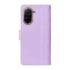 For Redmi A5 4G 173.3mm Three Card Slot Diamond Grid  Leather Phone Case with Long / Short Straps(Purple) - 3