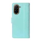 For Redmi A5 4G 173.3mm Three Card Slot Diamond Grid  Leather Phone Case with Long / Short Straps(Green) - 3
