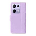 For Redmi Note 14S 4G / Note 13 Pro 4G Three Card Slot Diamond Grid  Leather Phone Case with Long / Short Straps(Purple) - 3