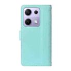 For Redmi Note 14S 4G / Note 13 Pro 4G Three Card Slot Diamond Grid  Leather Phone Case with Long / Short Straps(Green) - 3