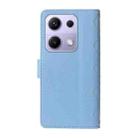 For Redmi Note 14S 4G / Note 13 Pro 4G Three Card Slot Diamond Grid  Leather Phone Case with Long / Short Straps(Blue) - 3