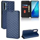 For TCL 20 5G / 20S / 20L / 20L+ Cubic Grid Texture Flip Leather Phone Case(Blue) - 1