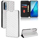 For TCL 20 5G / 20S / 20L / 20L+ Cubic Grid Texture Flip Leather Phone Case(Silver) - 1
