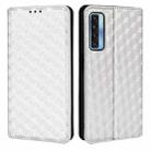 For TCL 20 5G / 20S / 20L / 20L+ Cubic Grid Texture Flip Leather Phone Case(Silver) - 2