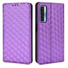 For TCL 20 5G / 20S / 20L / 20L+ Cubic Grid Texture Flip Leather Phone Case(Purple) - 2