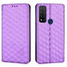 For TCL 20 R 5G / 20 AX 5G / Bremen 5G Cubic Grid Texture Flip Leather Phone Case(Purple) - 2