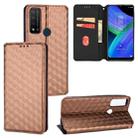 For TCL 20 R 5G / 20 AX 5G / Bremen 5G Cubic Grid Texture Flip Leather Phone Case(Brown) - 1