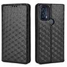 For TCL 20B 6159K Cubic Grid Texture Flip Leather Phone Case(Black) - 2