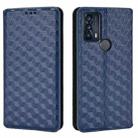 For TCL 20B 6159K Cubic Grid Texture Flip Leather Phone Case(Blue) - 2