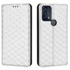 For TCL 20B 6159K Cubic Grid Texture Flip Leather Phone Case(Silver) - 2