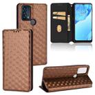 For TCL 20B 6159K Cubic Grid Texture Flip Leather Phone Case(Brown) - 1
