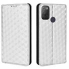 For TCL 20E / TCL 20Y Cubic Grid Texture Flip Leather Phone Case(Silver) - 2