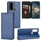 For TCL 30 XE 5G / TCL 30 V 5G Cubic Grid Texture Flip Leather Phone Case(Blue) - 1