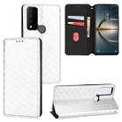 For TCL 30 XE 5G / TCL 30 V 5G Cubic Grid Texture Flip Leather Phone Case(Silver) - 1