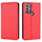 For TCL 30E / 30 SE / 305 / 306 Cubic Grid Texture Flip Leather Phone Case(Red) - 2