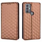 For TCL 30E / 30 SE / 305 / 306 Cubic Grid Texture Flip Leather Phone Case(Brown) - 2
