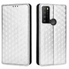 For TCL 30XL 2022 Cubic Grid Texture Flip Leather Phone Case(Silver) - 2