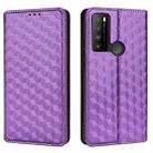 For TCL 30XL 2022 Cubic Grid Texture Flip Leather Phone Case(Purple) - 2