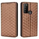 For TCL 30XL 2022 Cubic Grid Texture Flip Leather Phone Case(Brown) - 2