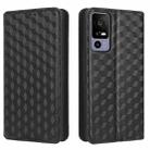 For TCL 40 R 5G Cubic Grid Texture Flip Leather Phone Case(Black) - 2