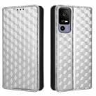 For TCL 40 R 5G Cubic Grid Texture Flip Leather Phone Case(Silver) - 2